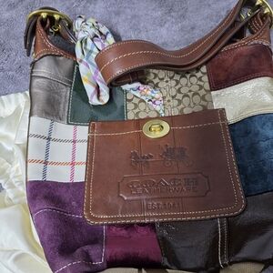 Coach Patchwork Leather Shoulder Bag - Multicolor